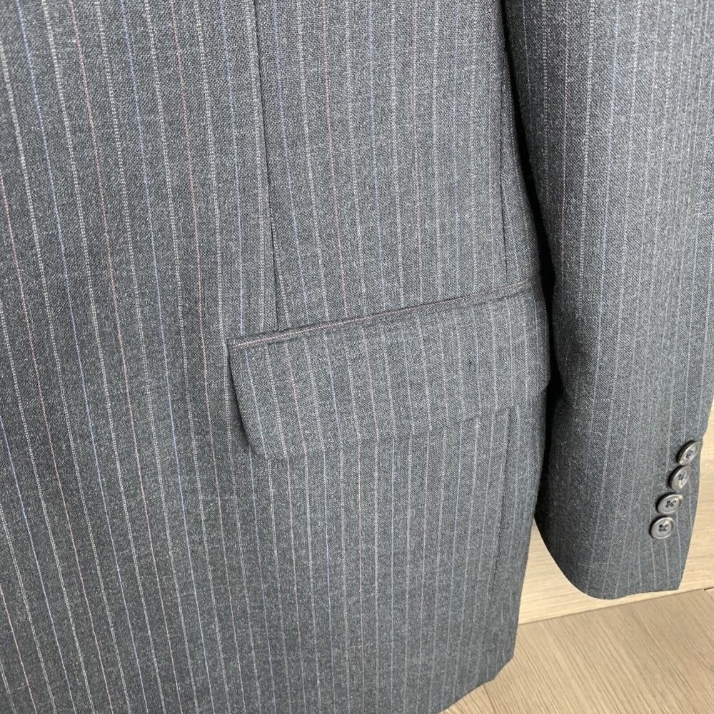 Daks London New York Mens See Desc. for Meas. Charcoal Grey w Pinstripes 2 piece - Picture 4 of 16
